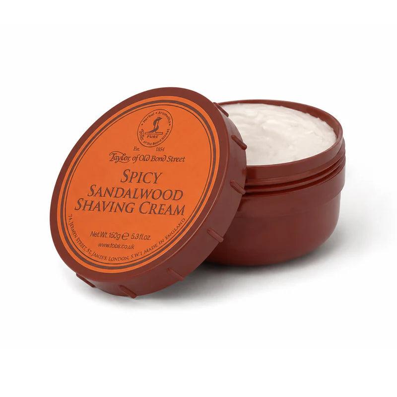 Taylor of Old Bond Street Spicy Sandalwood Shaving Cream Bowl - Open (150g)